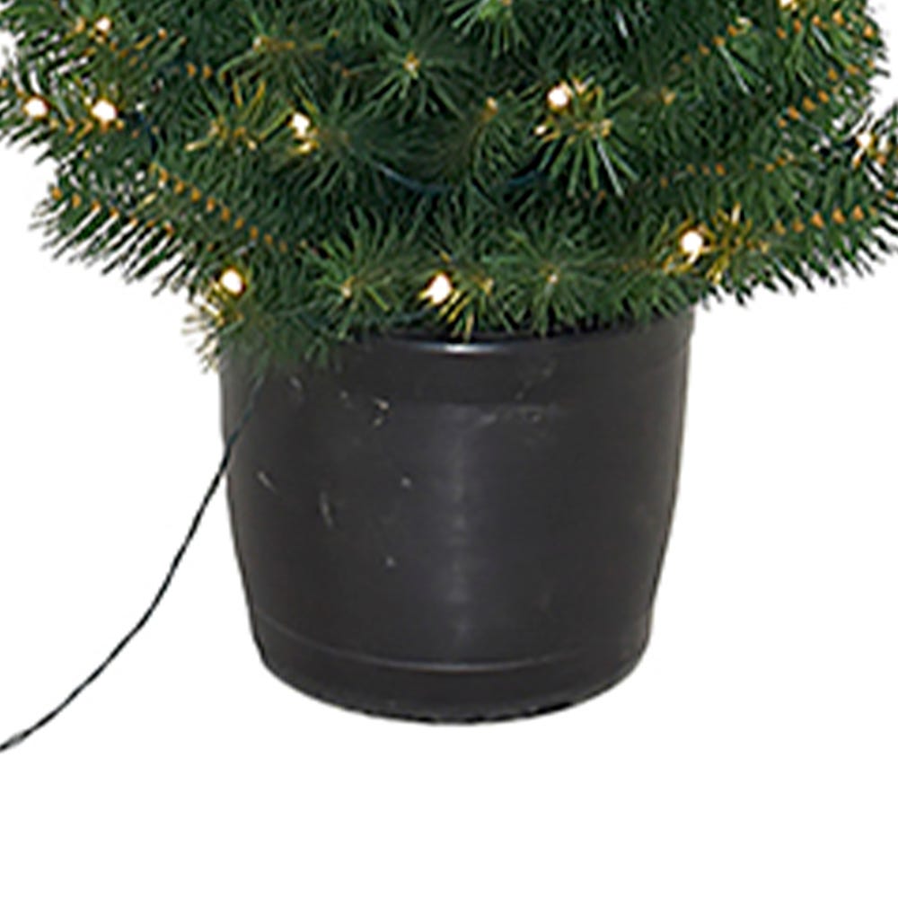 Kurt Adler 5-Foot Pre-Lit Potted Tree with 100-Light Warm White LED Bulbs