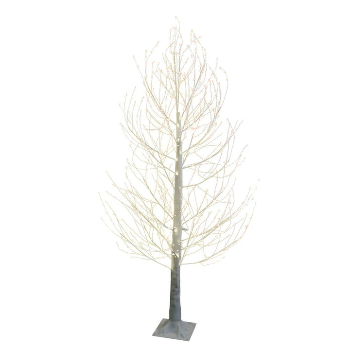 Kurt Adler 6-Foot Winter White Twig Tree with 1300 Warm White Fairy LED Lights