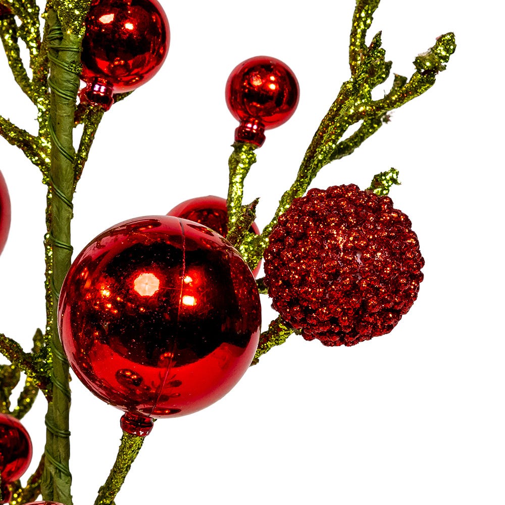 Kurt Adler 21.6-Inch Decorated Green Glittered Tree with Metal Base