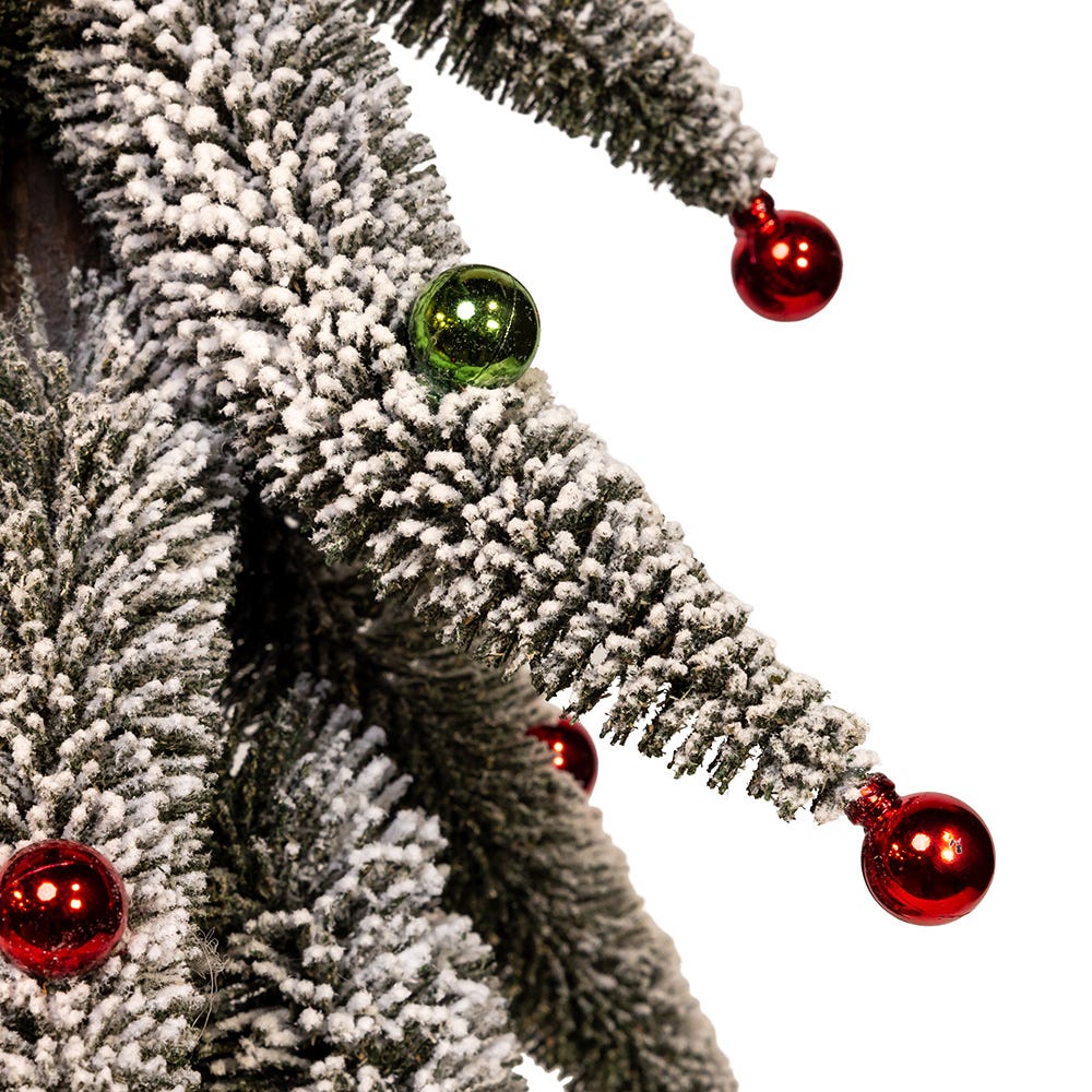 Kurt Adler 36-Inch Snowy Curly Green Tree with Mini Bells