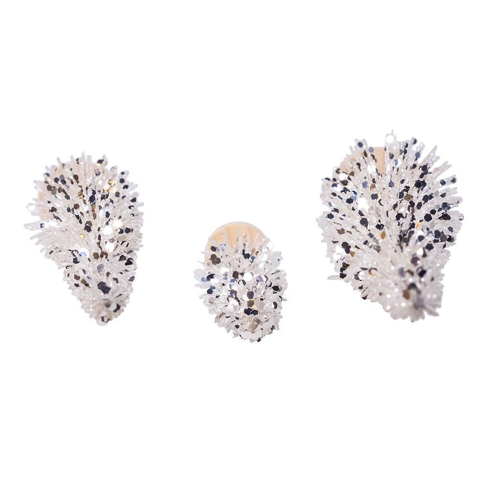 Kurt Adler Silver Glittered Miniature Tree Set