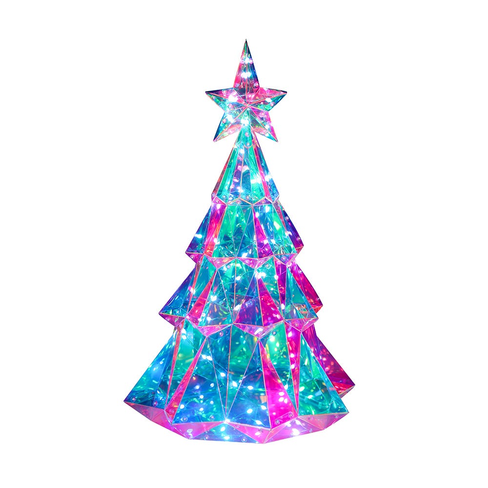 Kurt Adler 20-Inch Pre-Lit Multifunction RGB LED Smart Holographic Christmas Tree