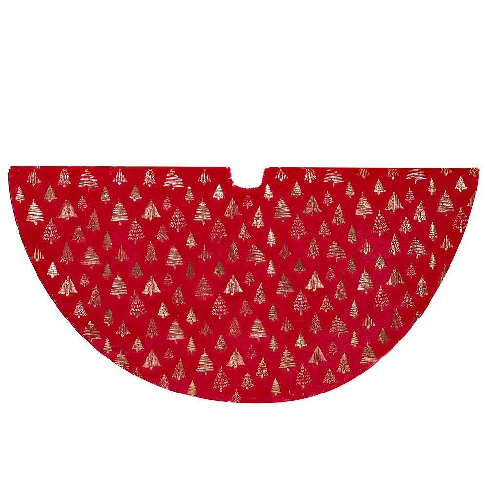 Kurt Adler 60-Inch Red and Gold Plush Faux Fur Tree Skirt TS0317