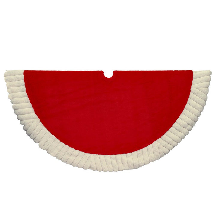 Kurt Adler 48-Inch Red and White Faux Fur Tree Skirt TS0318
