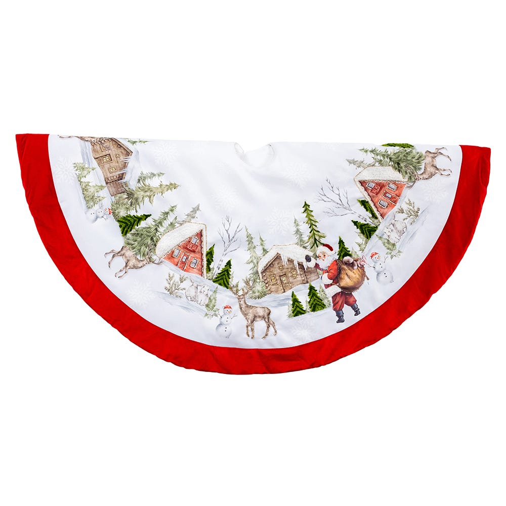 Kurt Adler 48-Inch Velvet Beaded Embroidered Tree Skirt TS0324