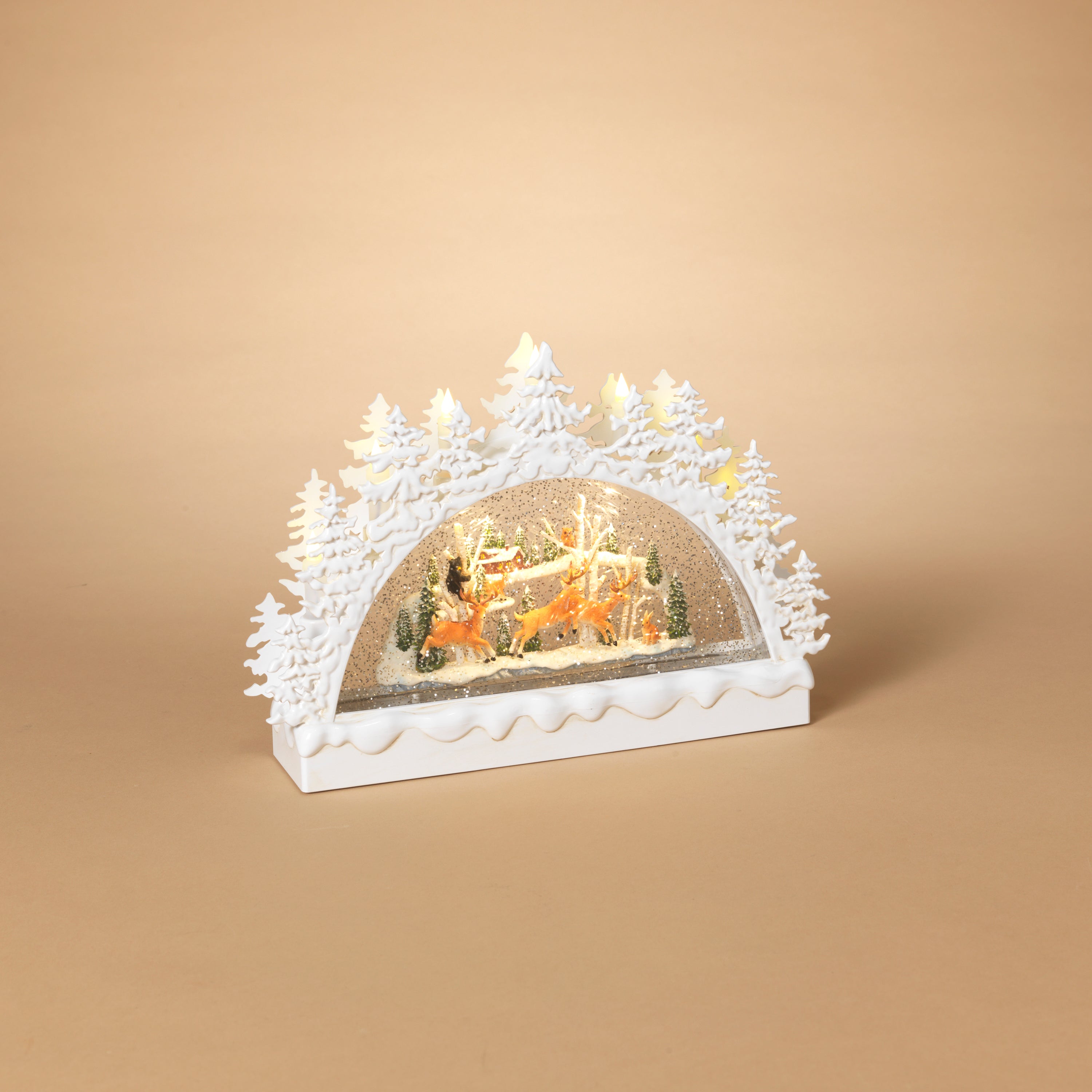 Polished 12.75 in L Battery Operated Lighted Holiday Village Scene Spinning 2688620EC