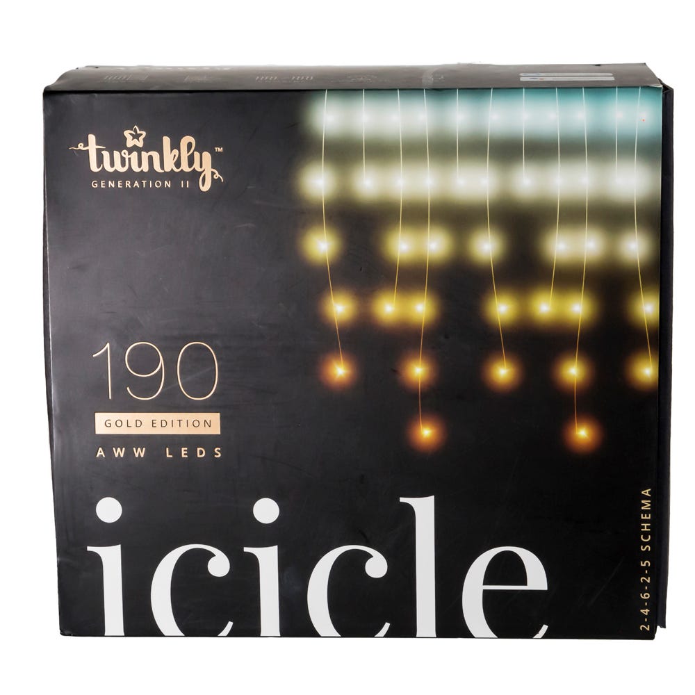 Kurt Adler Twinkly™ 190-Light AWW LED Icicle Light Set TWK0051