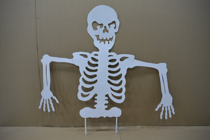 35.75 in White Metal Halloween Skeleton Yard Stake #2747940EC