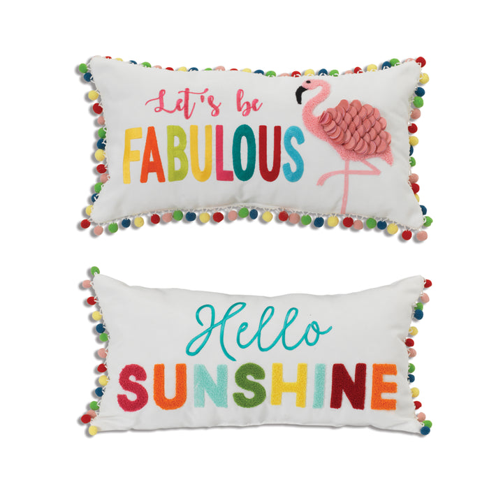 Vibrant 20 Inch Fabric Spring Pillows Set of 2 2626160EC