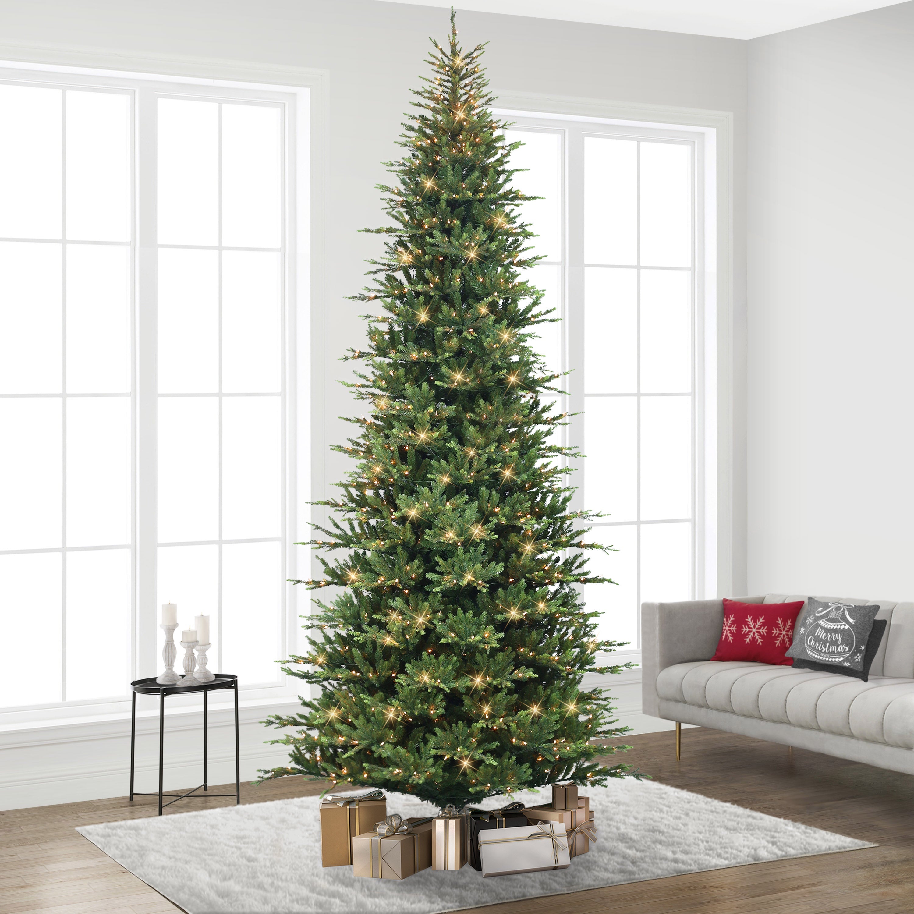 12ft Pre-Lit Slim Balsam Fir Tree