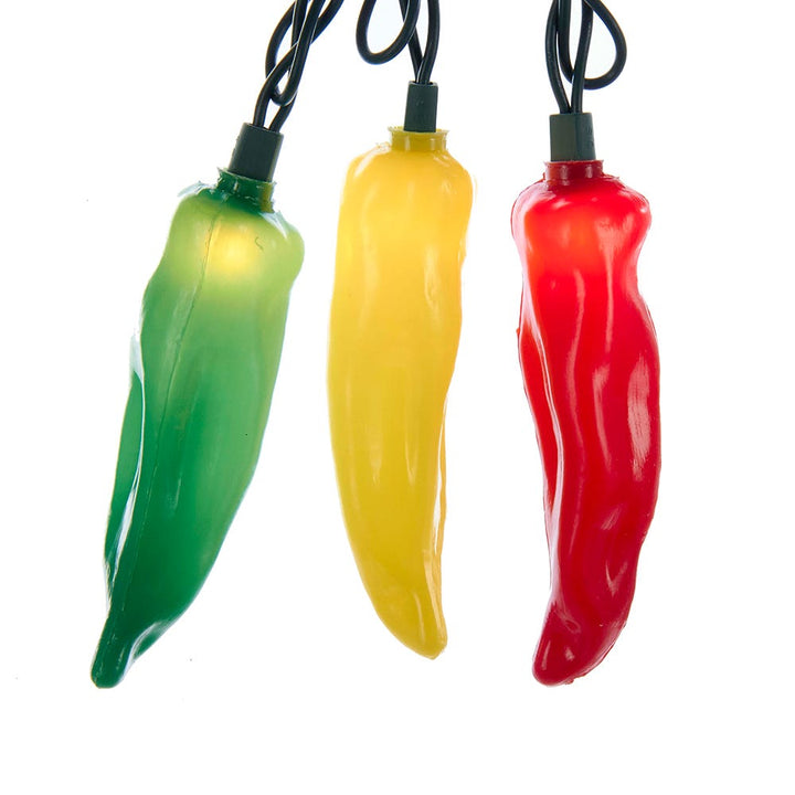 Kurt Adler 10-Light 4-Inch Multi Chili Pepper Light Set