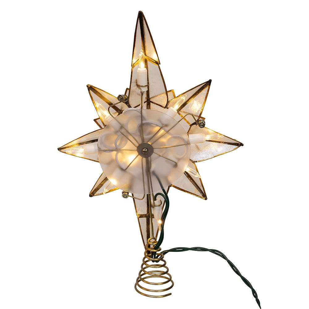 Kurt Adler 10-Light LED Capiz Star Tree Topper