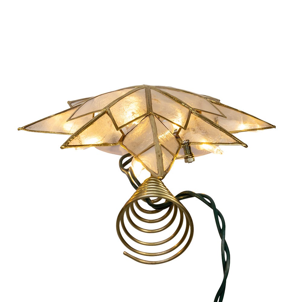 Kurt Adler 10-Light LED Capiz Star Tree Topper