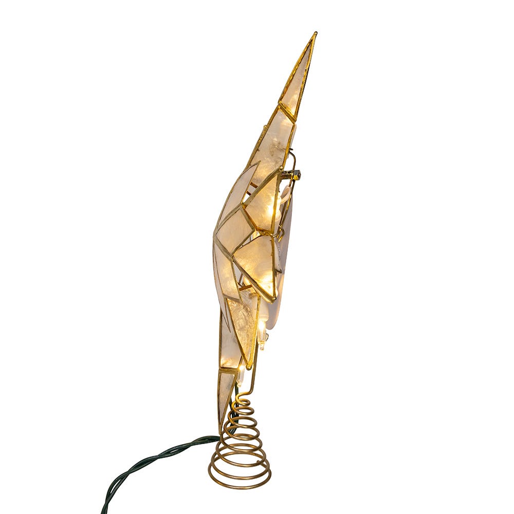 Kurt Adler 10-Light LED Capiz Star Tree Topper