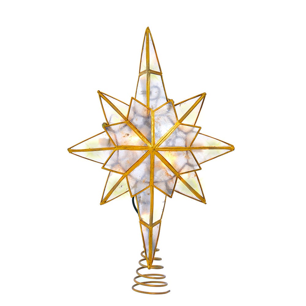 Kurt Adler 10-Light LED Capiz Star Tree Topper UL0214CLED
