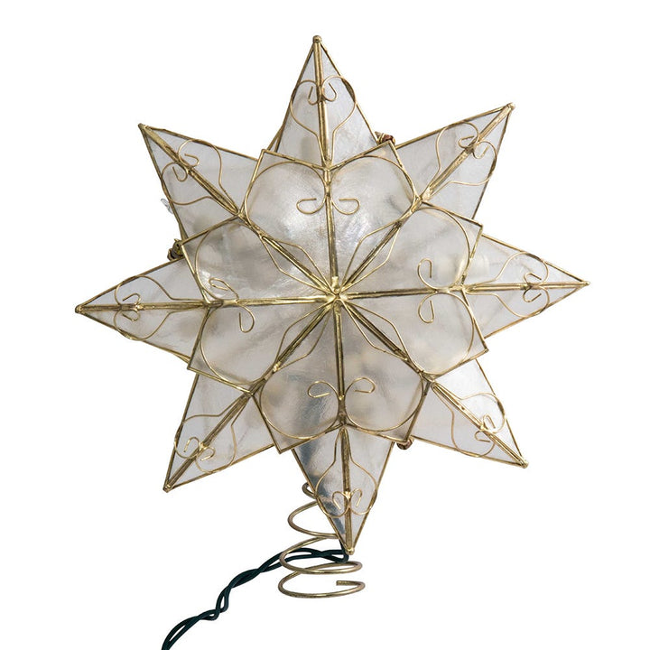 Kurt Adler Indoor 10-Light 8-Point Capiz Star Treetop with Arabesque Decoration