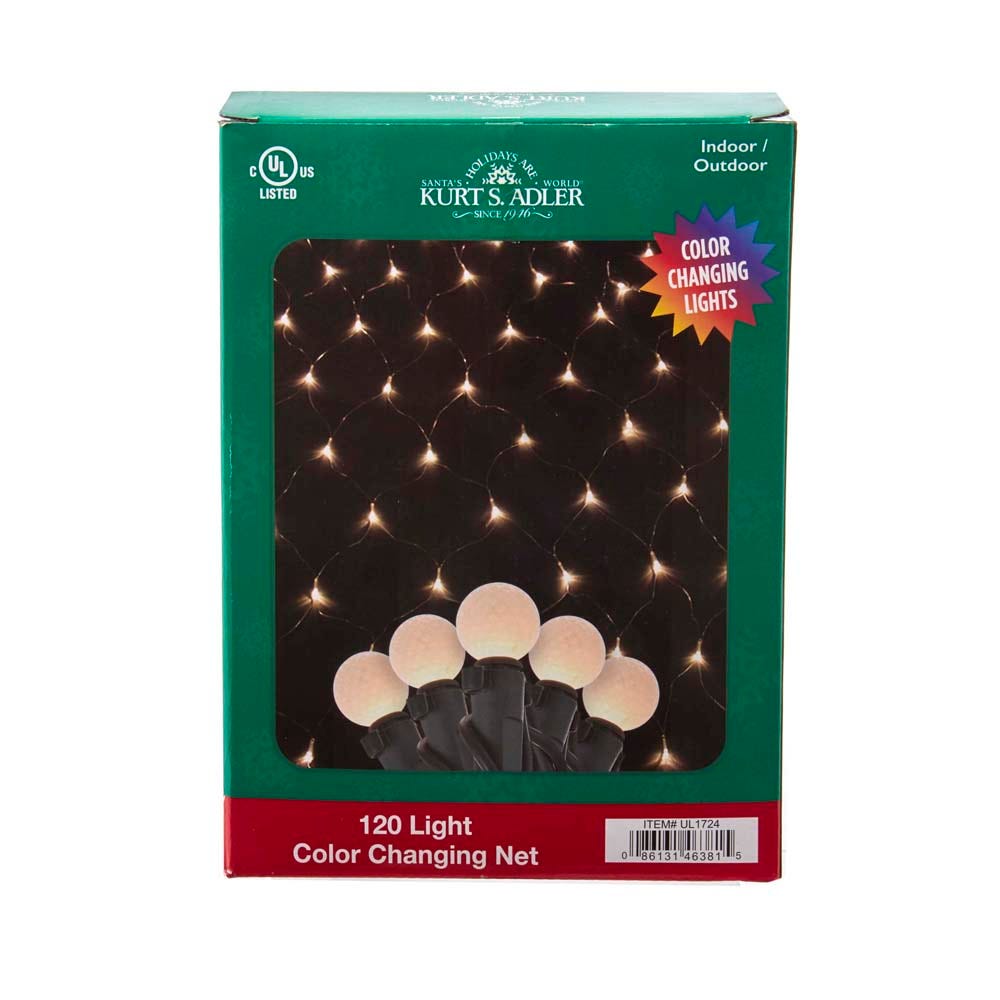 Kurt Adler 120-Light Frosted with Color Changing 8-Function Net Set