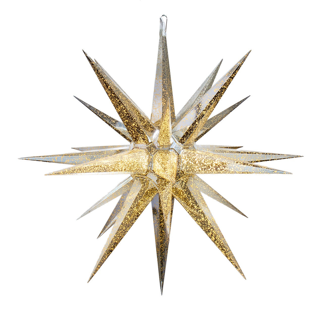 Kurt Adler 24" Warm White LED Silver Crackle Moravian Star #UL1755S