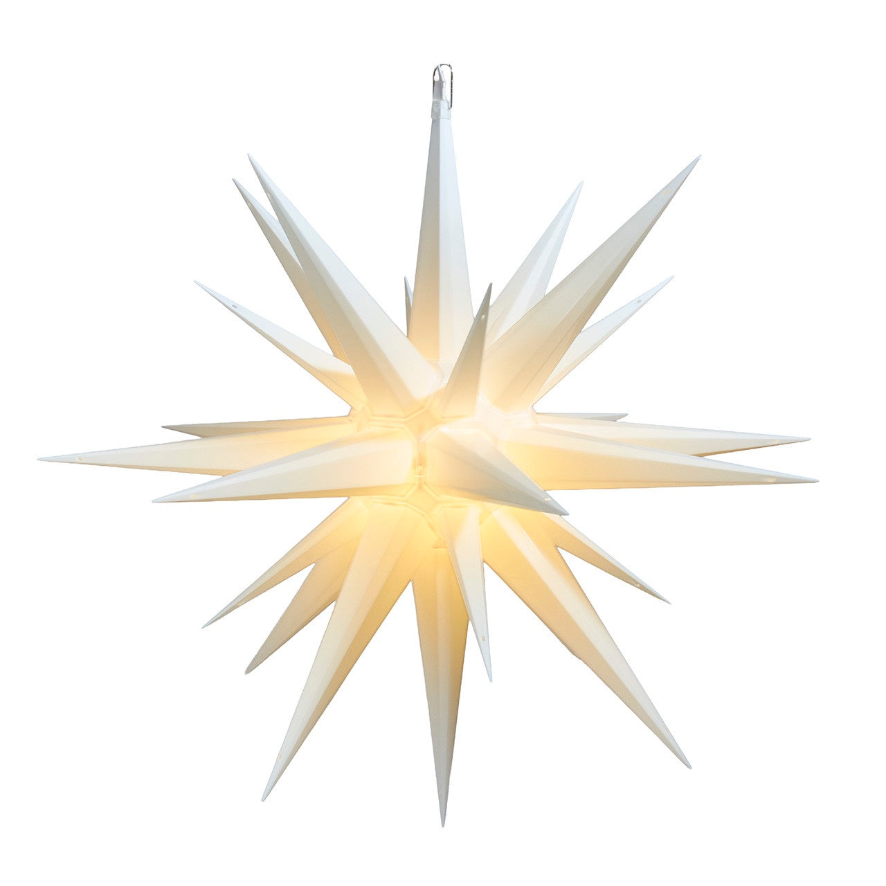 Kurt Adler 24" Warm White LED White Crackle Moravian Star #UL1755WH
