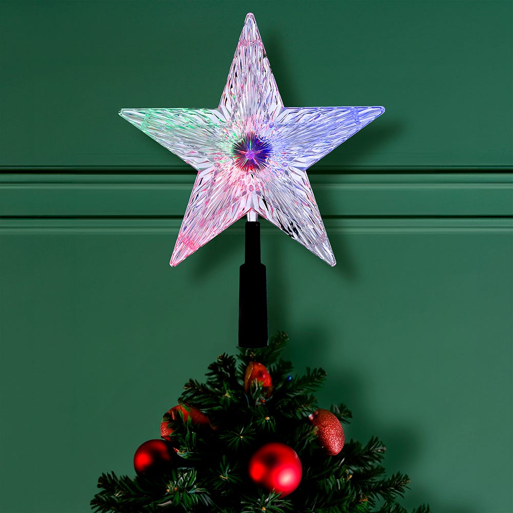Kurt Adler 8.5-Inch LED Color-Changing Light Star Treetop