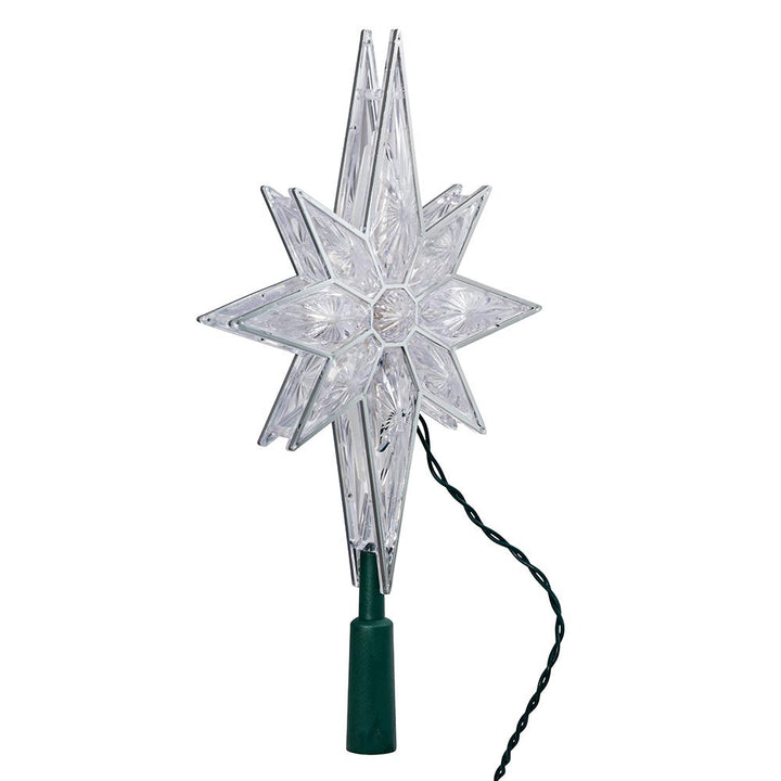 Kurt Adler UL 10-Light 10.5-Inch Clear LED 8-Point Star Treetop