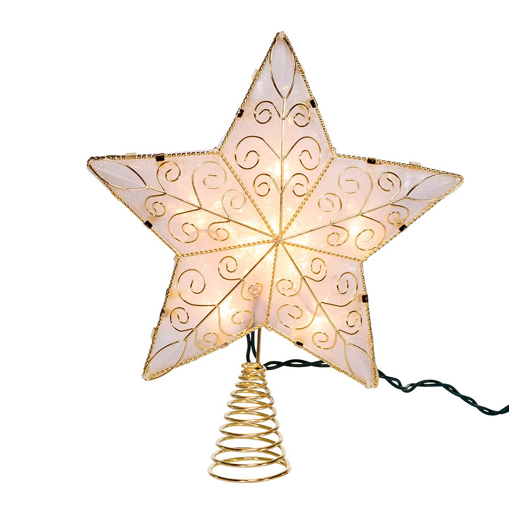 Kurt Adler UL 10-Light 8.5-Inch Gold Reflector Star Treetop