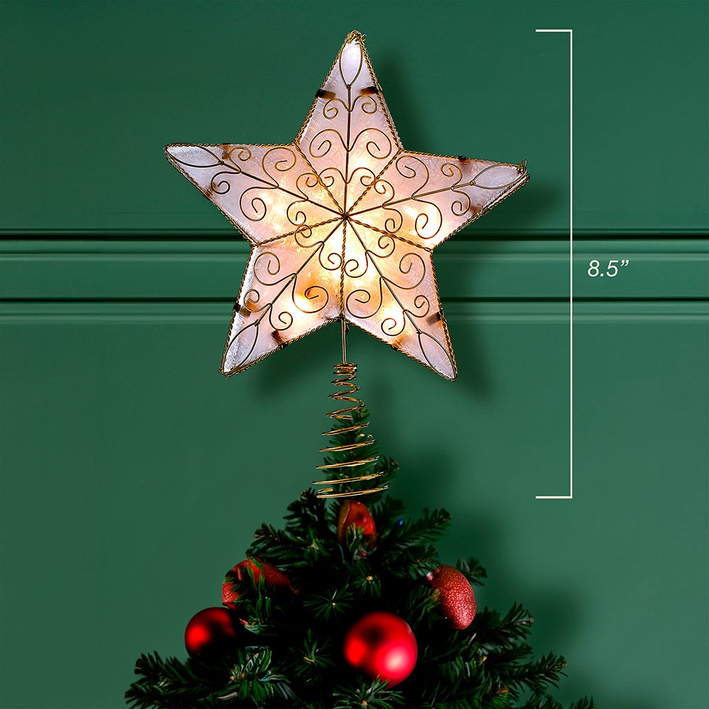 Kurt Adler UL 10-Light 8.5-Inch Gold Reflector Star Treetop