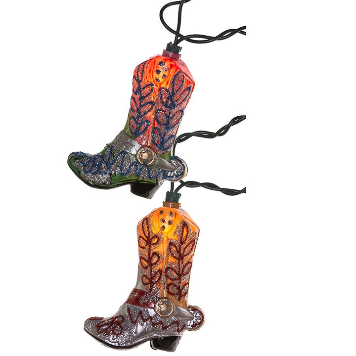 Kurt Adler 10-Light Boots with Glitter Indoor Light Set