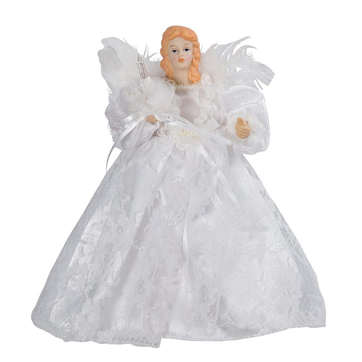 Kurt Adler 10-Light 9-Inch White Angel Treetop