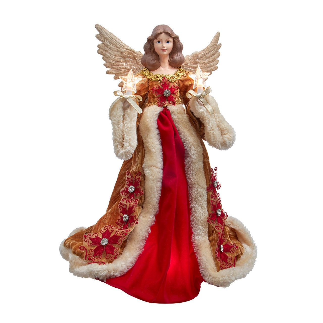 Kurt Adler 16" UL 10-Light Holiday Diamonds Angel Tree Topper #UL2253
