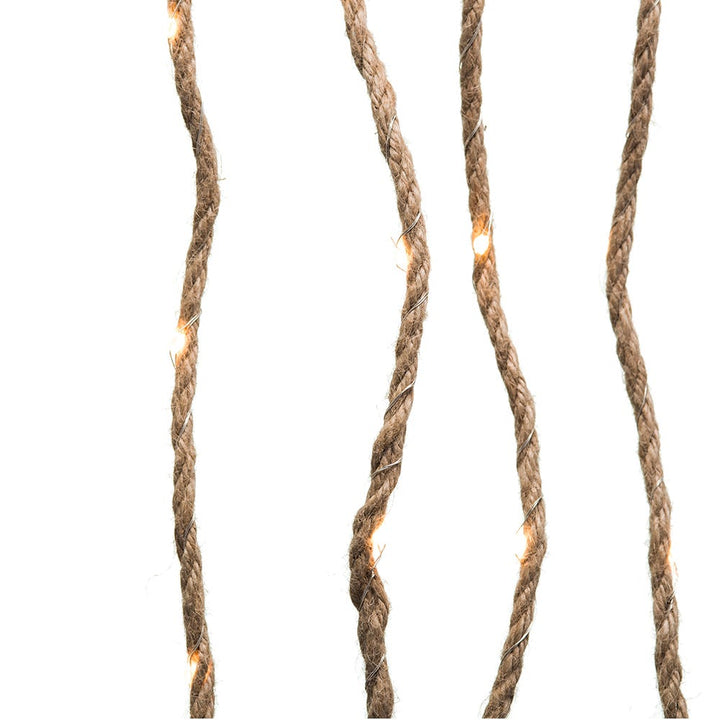 Kurt Adler 6-Foot Brown Burlap Rope Lights with Warm White Lights