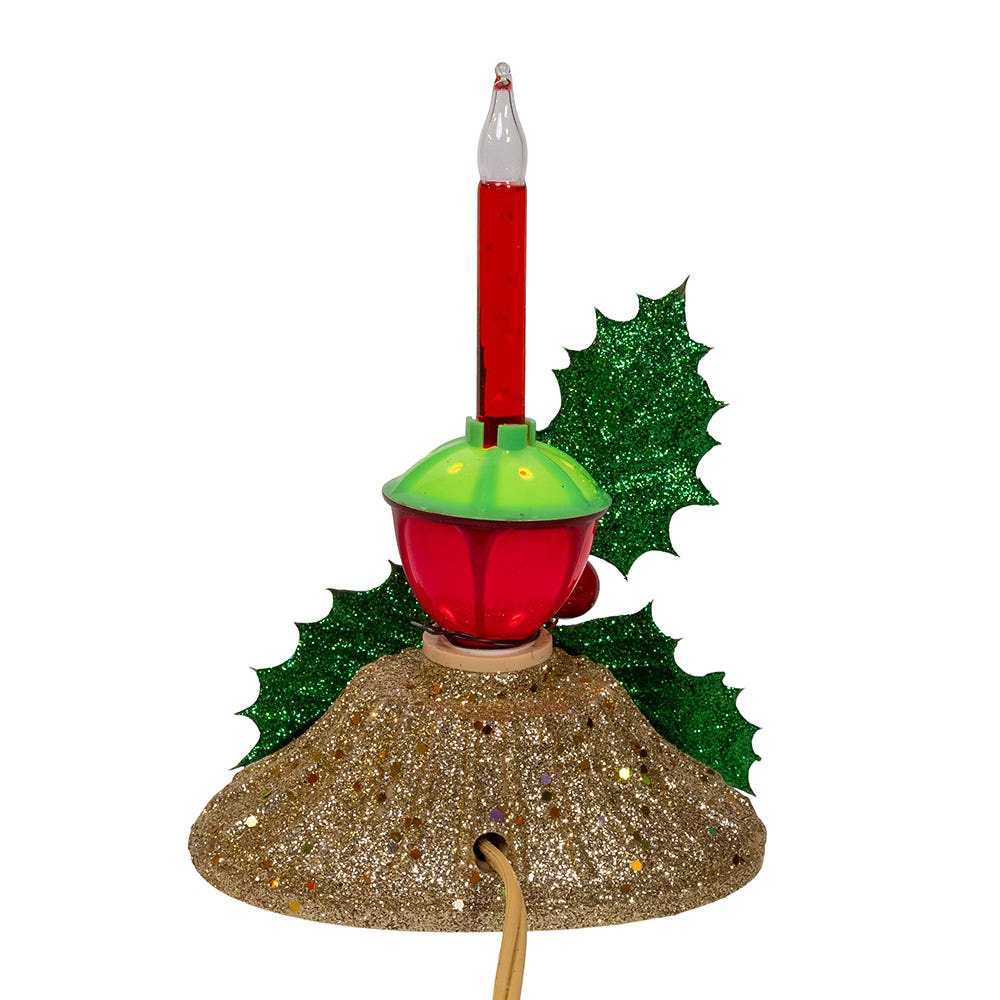 Kurt Adler 6.69-Inch Holly Berry and Greenery with Bubble Light