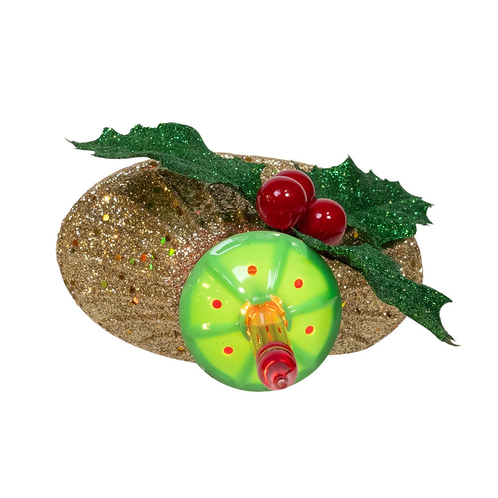 Kurt Adler 6.69-Inch Holly Berry and Greenery with Bubble Light