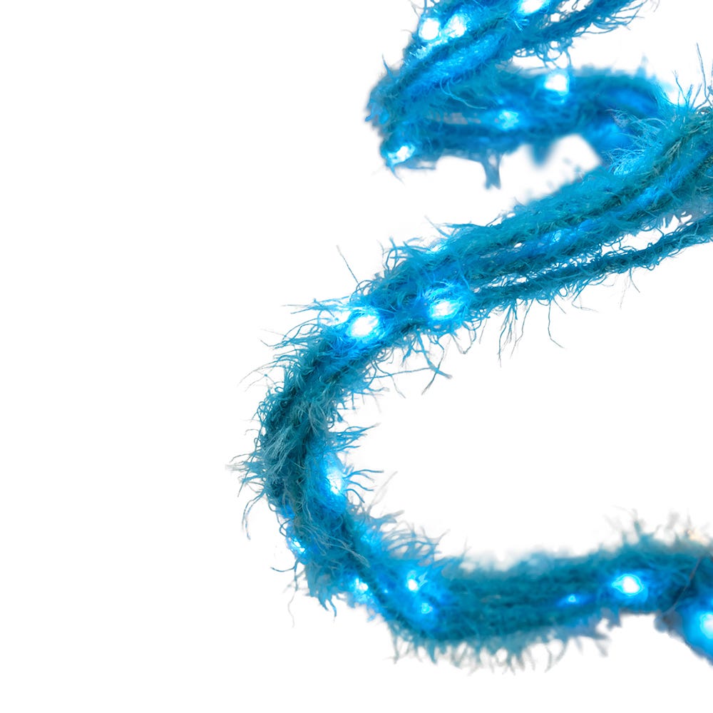 Kurt Adler 120-Light Teal Fuzzy Multi Strand LED Set