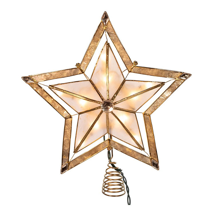 Kurt Adler 10-Inch 5-Point Large Star with Smoke Capiz Treetop