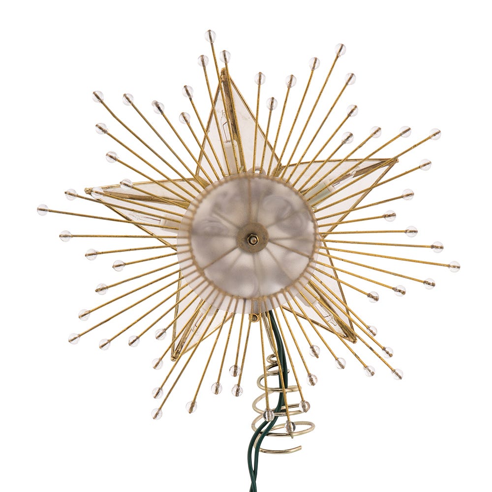 Kurt Adler 10-Inch 5-Point Capiz Star Treetop with Rays and Beads