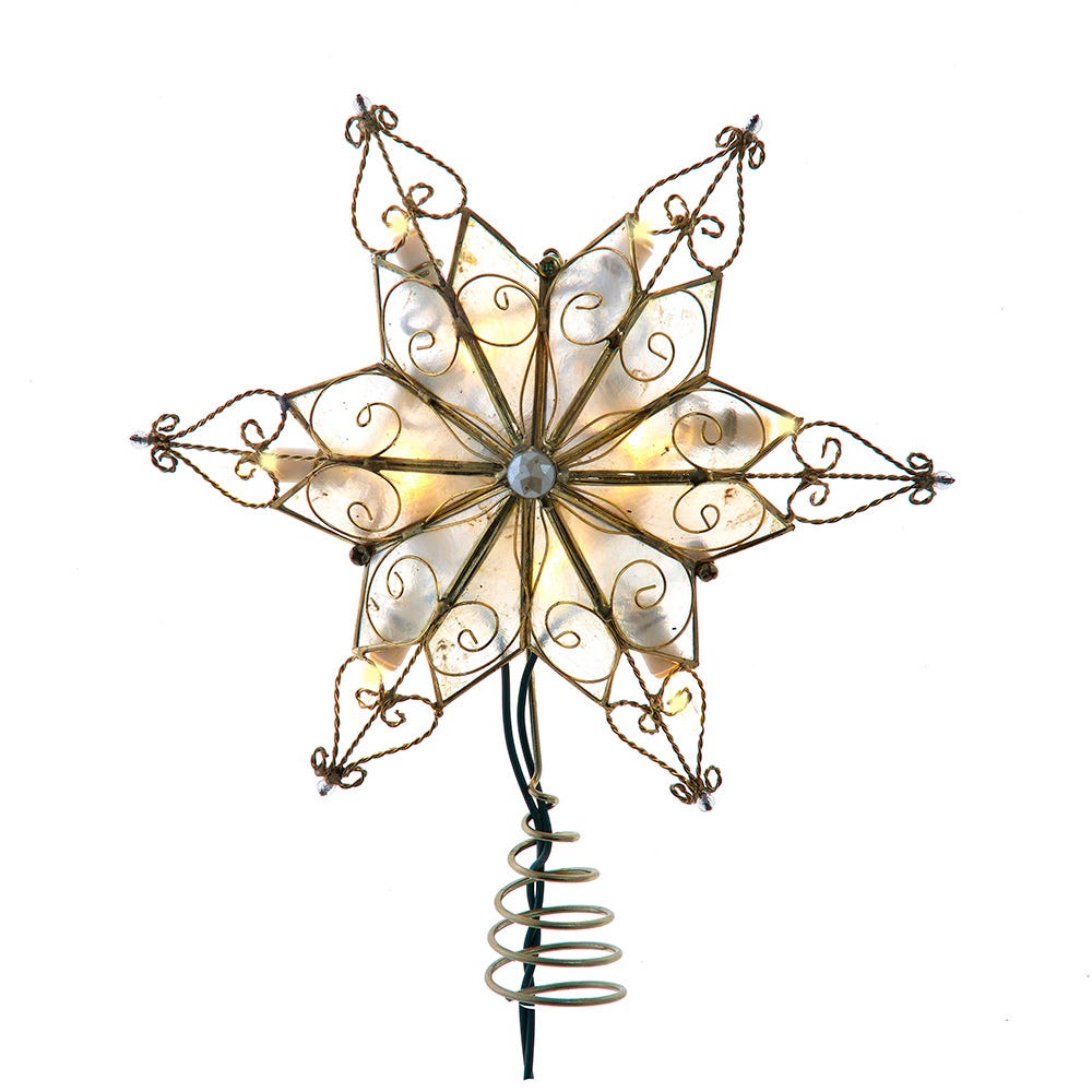 Kurt Adler 10-Light LED Star with Twisted Scroll Accents Tree Topper UL3131LED