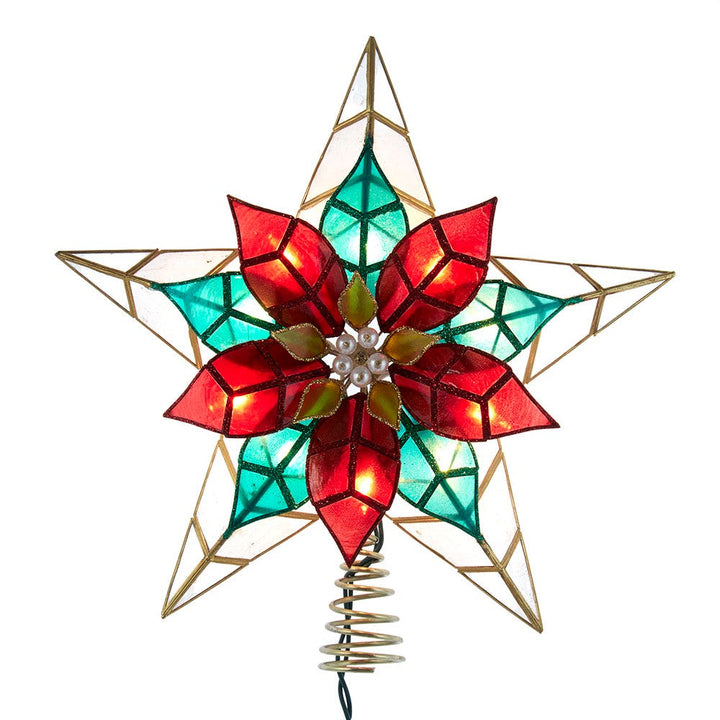 10L - 11.5" Poinsettia Capiz Star Treetop #UL3174