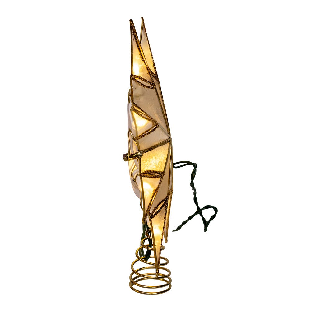 Kurt Adler 10L 8PT Capiz Clear Star Tree Topper