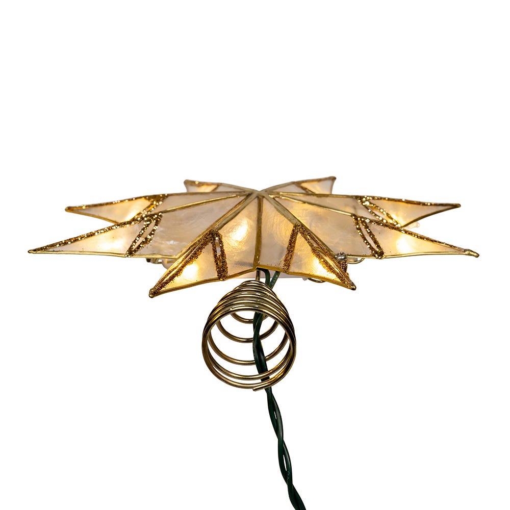 Kurt Adler 10L 8PT Capiz Clear Star Tree Topper