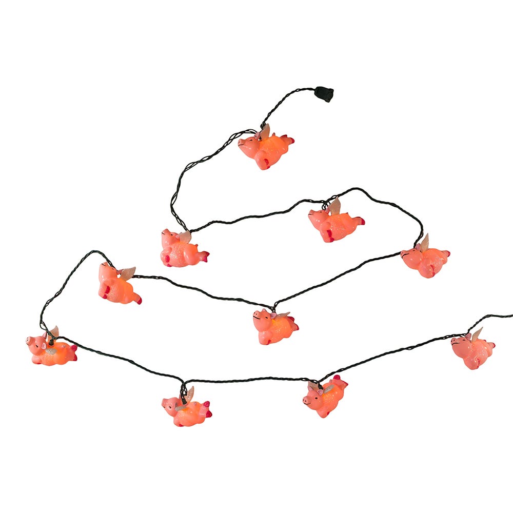 Kurt Adler UL 10-Light Flying Pig Light Set