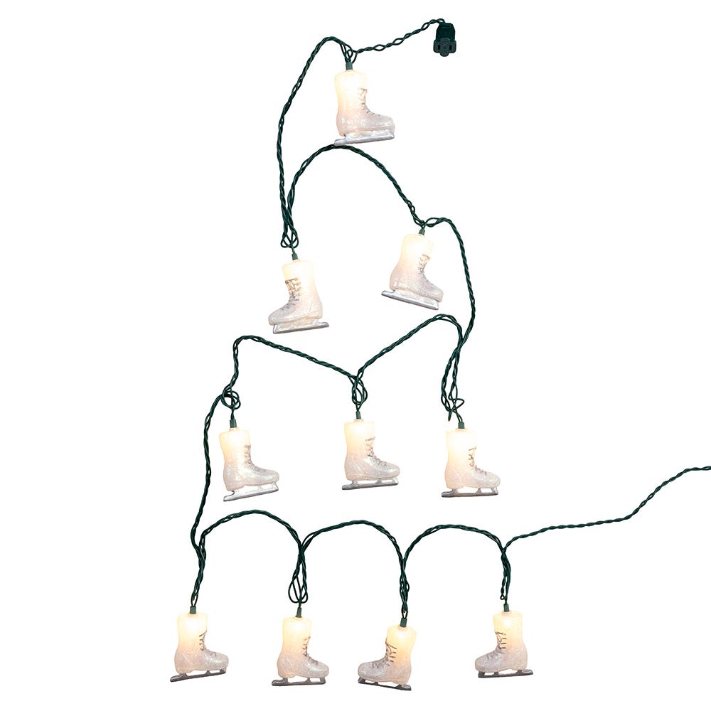 Kurt Adler UL 10-Light Ice Skate Boots Light Set