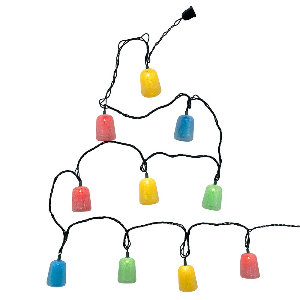 Kurt Adler-Foots UL 10-Light Multicolor Gumdrop Light Set