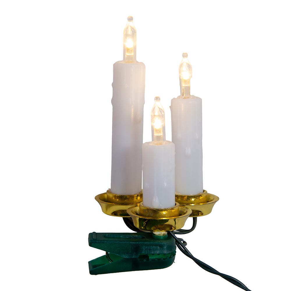 Kurt Adler LED Triple Candle Clip-On Light Set