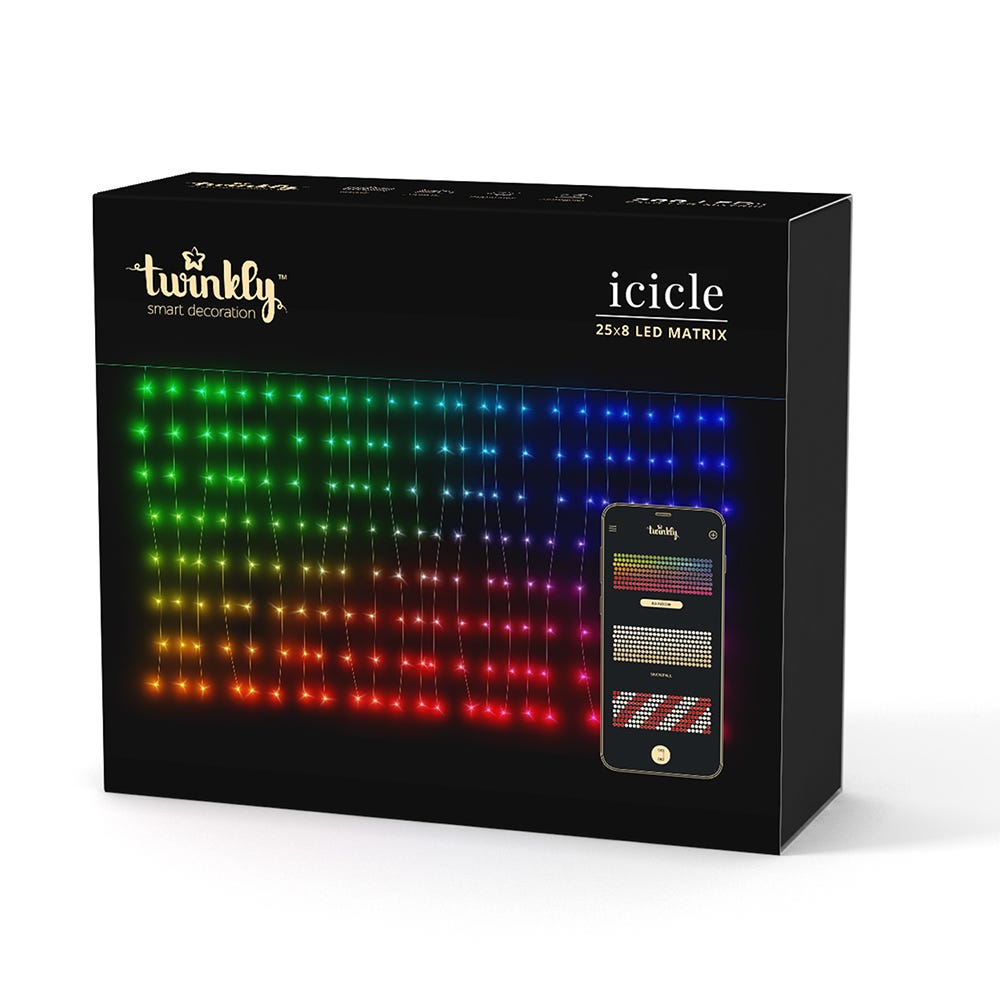 Kurt Adler Twinkly™ LED 25-Drop 200-Light Icicle App Controlled Light Set UL4520L