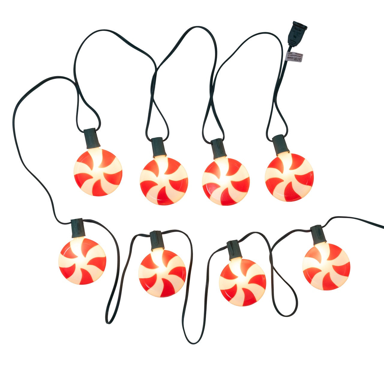 Kurt Adler UL 8L Round Candy Cane Light Set #UL5038