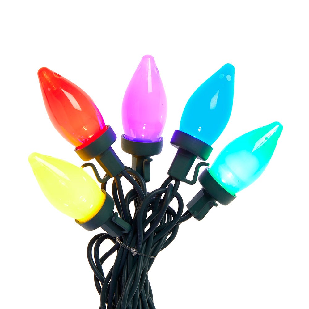 Kurt Adler 100 Lights Multi-LED C7 OPAQUE String Lights UL5208M