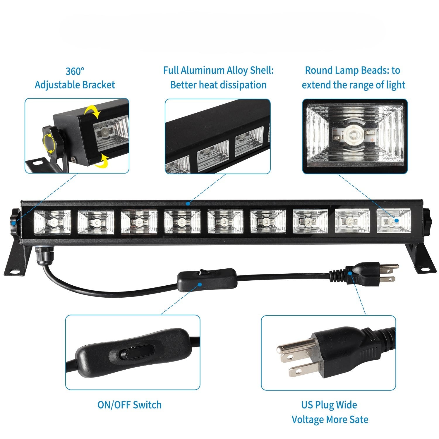 Kurt Adler 16.2-Inch UV LED Black Light UL5500