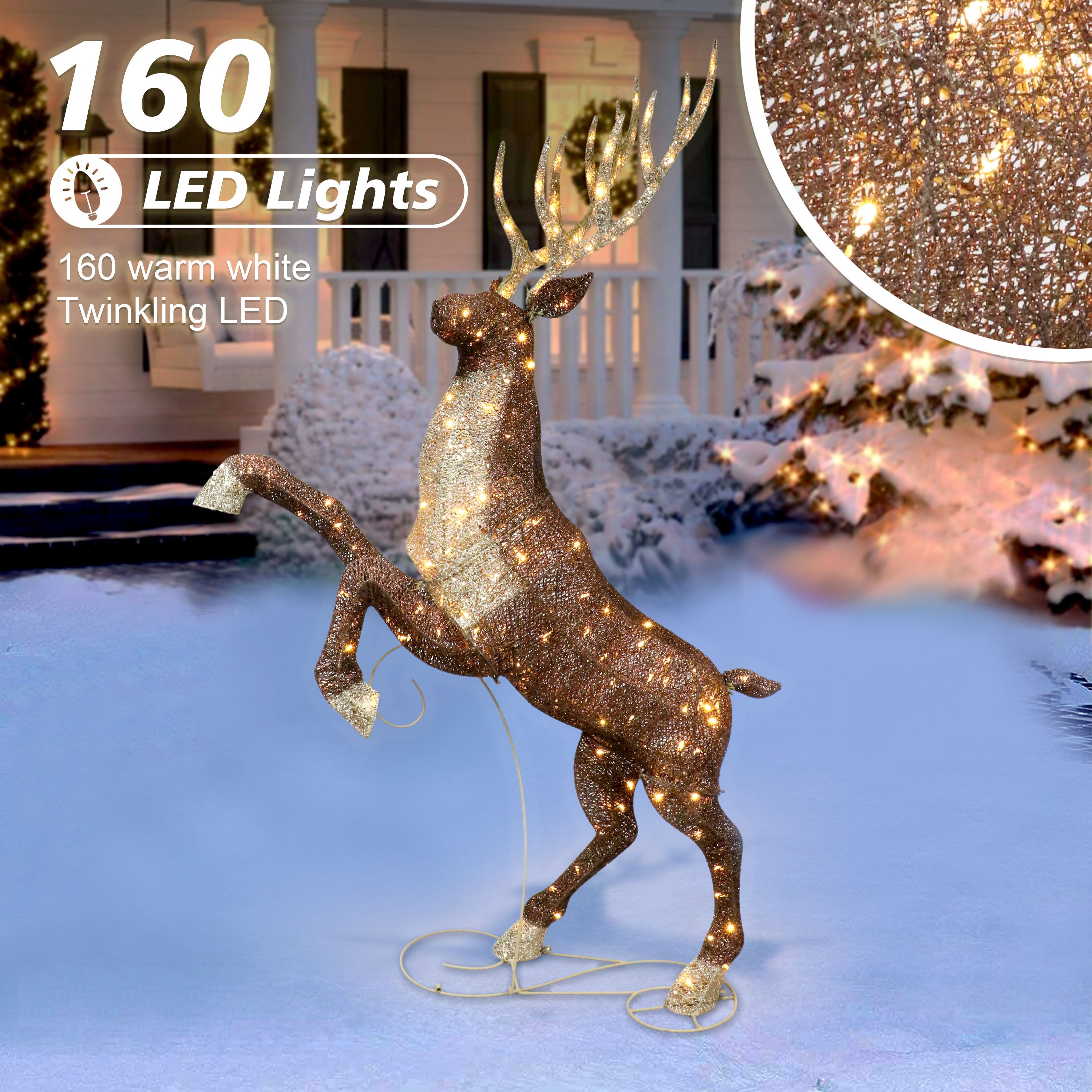 72" Pre-Lit Outdoor Elk