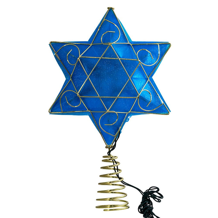 Kurt Adler Battery-Operated Hanukkah Tree Topper with LED Lights